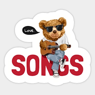 The bear design "Songs" Sticker